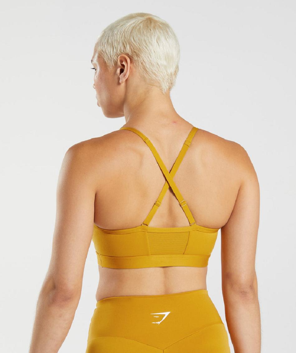 Sujetadores Deportivos Gymshark Ruched Mujer Amarillo | CO 2086KOR